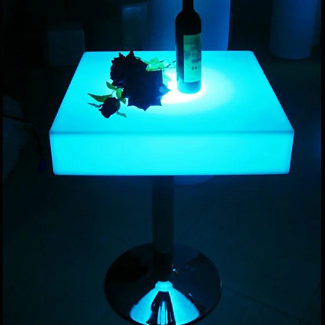 Skybess SK LF23 L60 W60 H106cm Rechargeable LED Furniture Bar Table with Height 106cm S S