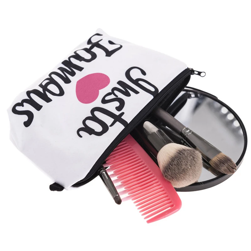 1 шт. косметичка для женщин с буквенным принтом, косметичка для макияжа, косметичка для туалетных принадлежностей, 2019 женская сумка для