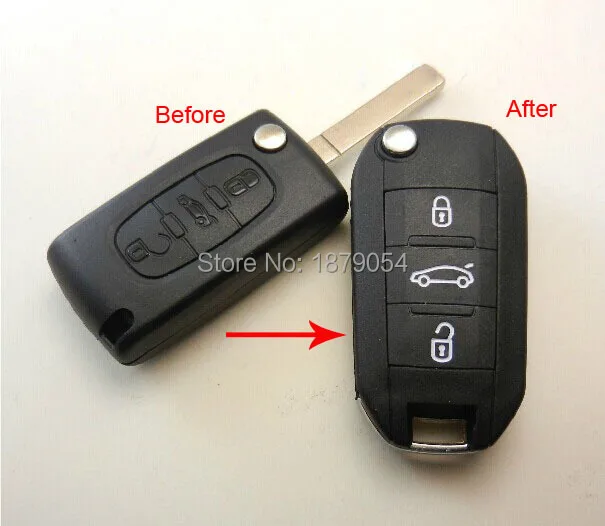 3 Buttons VA2 Modified Flip Remote Key Shell For Peugeot 307 407 408 (without Groove) 0536 (21).jpg