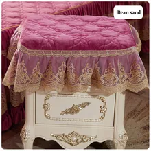 Стеганая Толстая Хрустальная бархатная скатерть, декоративная прикроватная тумбочка, юбка, европейский стиль, кружево, журнальный столик, покрытие от пыли, настольные полотенца