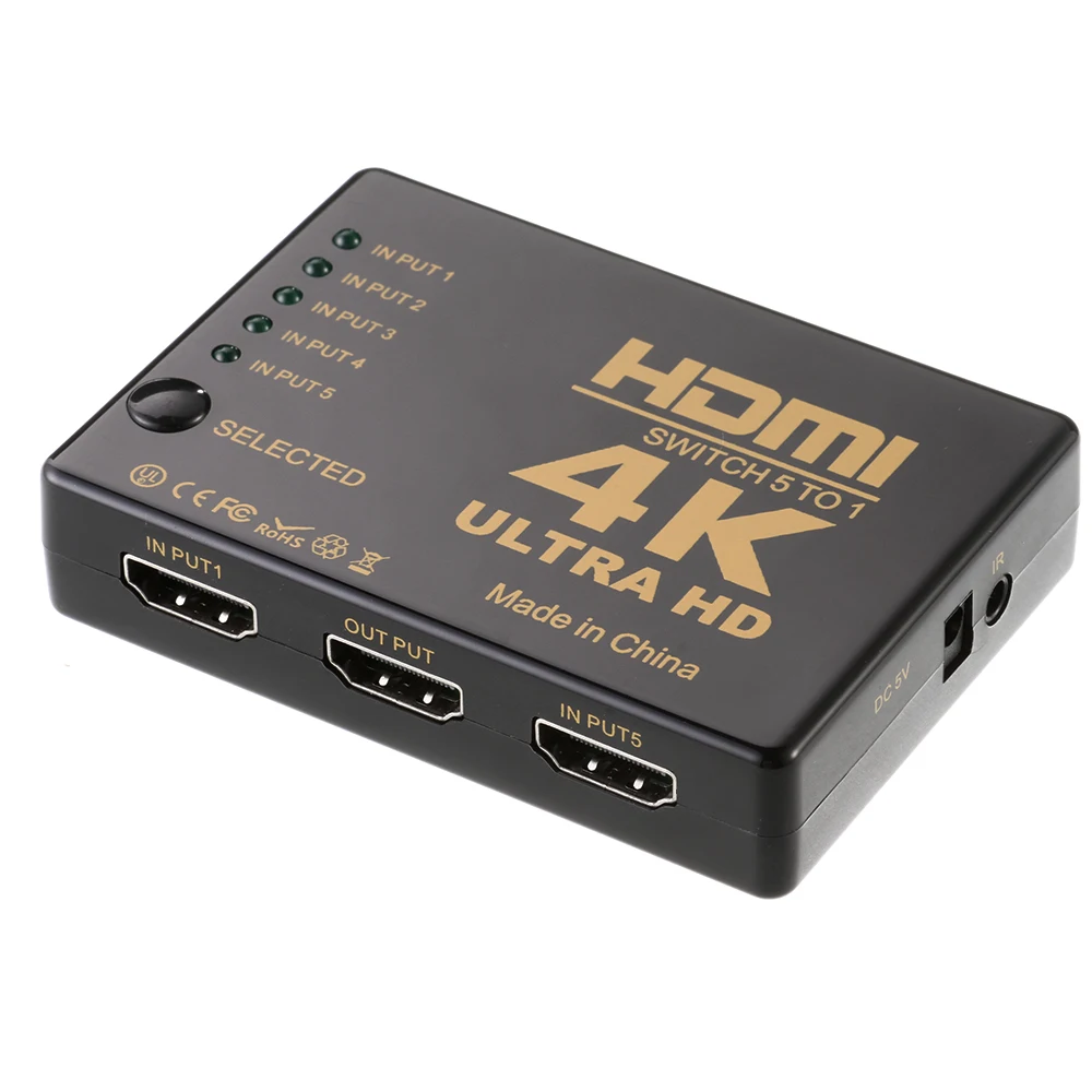 3D 4 K 1080 P 5 Порты и разъёмы HDMI Выключатель Переключатель Селектор Splitter концентратор + ИК-пульт дистанционного управления для HDTV