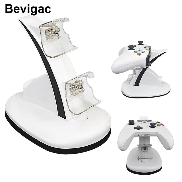 Special Price Bevigac Dual Controller Joypad Gamepad Power Charging Charger Dock Station Stand Holder for Microsoft  Xbox One 1 Slim Game 