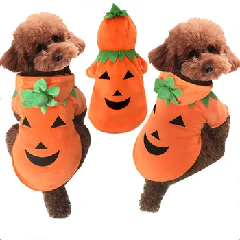 

New Autumn/winter Pet Dog Clothes Demon pumpkin make up outfit Halloween pet Clothes For small and medium (color:yellow)