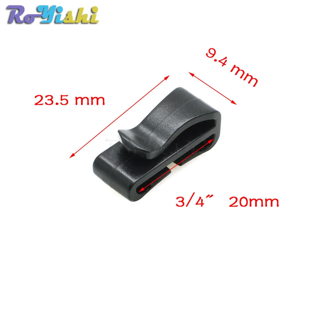 3/4"(20mm)Black Quick Slip Keeper Buckle clip Slider For Molle Tactical