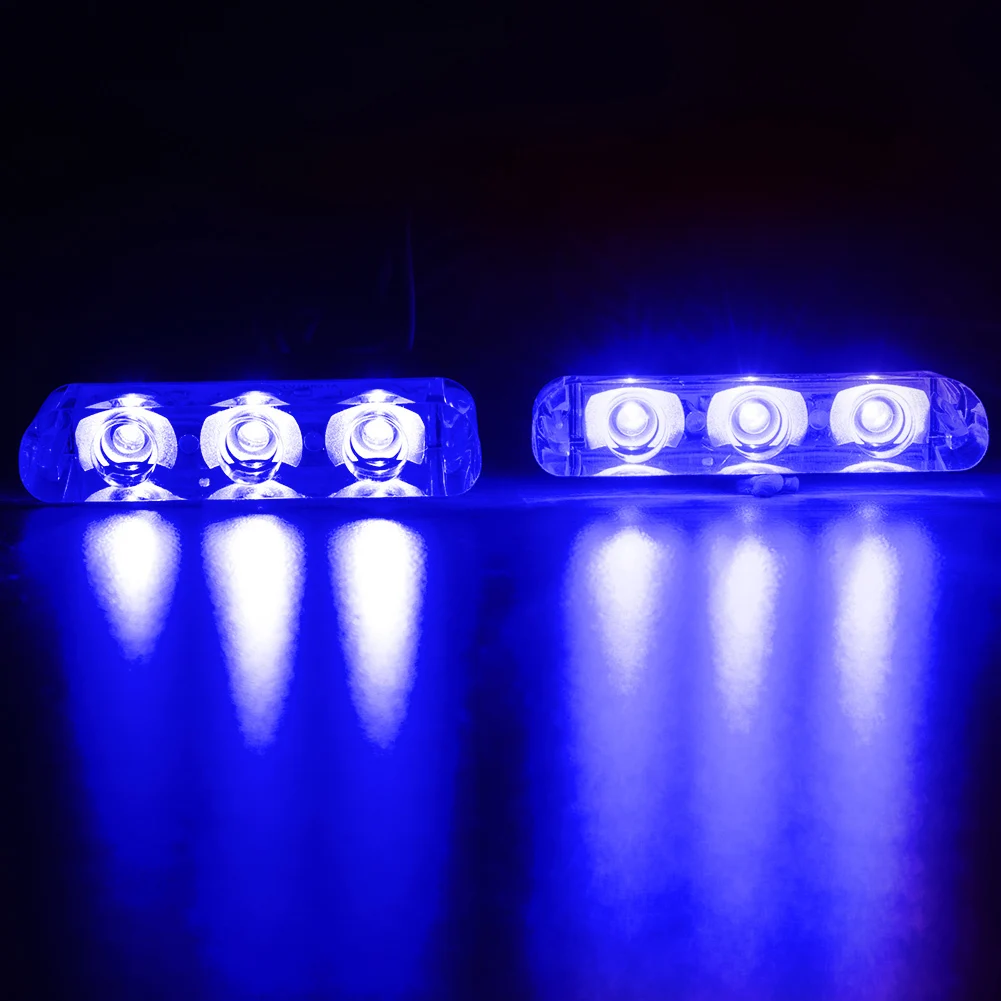 Лучшее качество 2x3/Led скорая помощь полицейский светильник DC 12 В автомобильный светильник мигающий пожарный светильник s Синий стробоскоПредупреждение ющий светильник автомобильный-Стайлинг