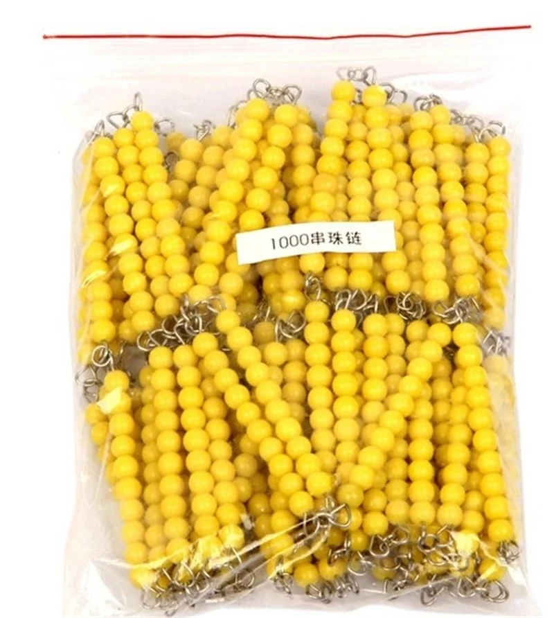 Детская игрушка Монтессори Золотая цепь из бусин 1000 шт. Math для раннего