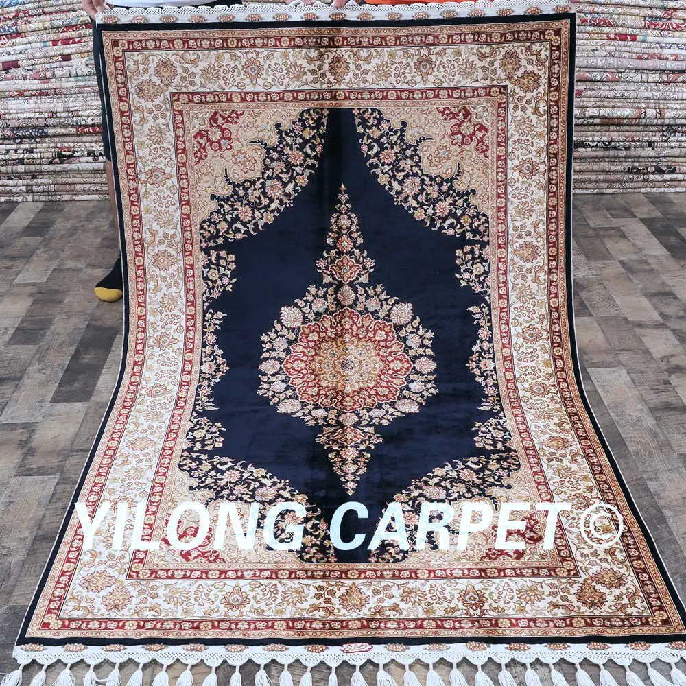 Yilong 4 &quotx 6 2&quot синий все-вокруг гостиной Цветочная зона ручная работа античные