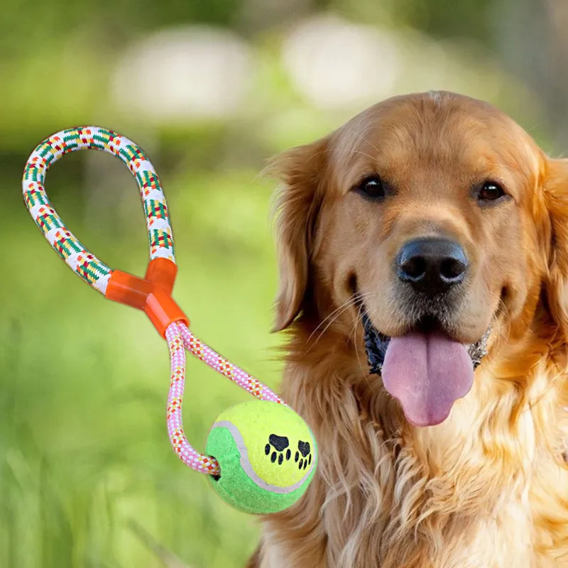 Pet Dog Toys Rope Ball Chew Toys Puppy Cotton Bite Ball Bone Knot