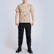 Лето на открытом воздухе Охота камуфляж футболка Для мужчин дышащий боевые футболка сухие спорт Камо Открытый Camp футболки