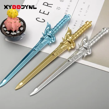 

2PCS/lot 0.38mm Gel Pen Kids Writing Creative Stationary Novelty Sword Espada Caneta Black Ink Promotional Pen