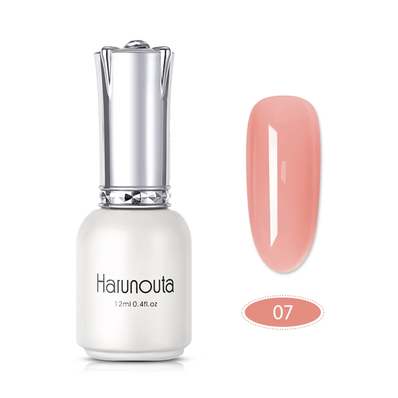 Harunouta 12ml Pink Color Gel Nail Polish Natural Resin Long Lasting Soak Off UV LED Lamp Nail Art Gel Varnish Manicure - Цвет: 07