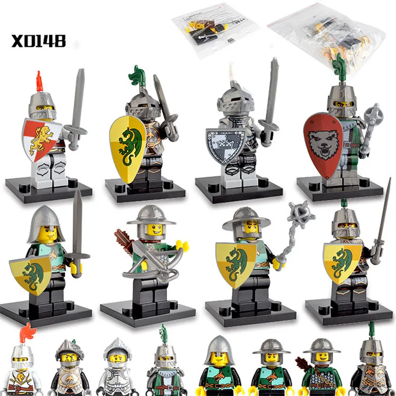 Кирпичи средневековые Рыцари военная армия Gladiatus Дракон воин фигурки строительные блоки игрушки для детей