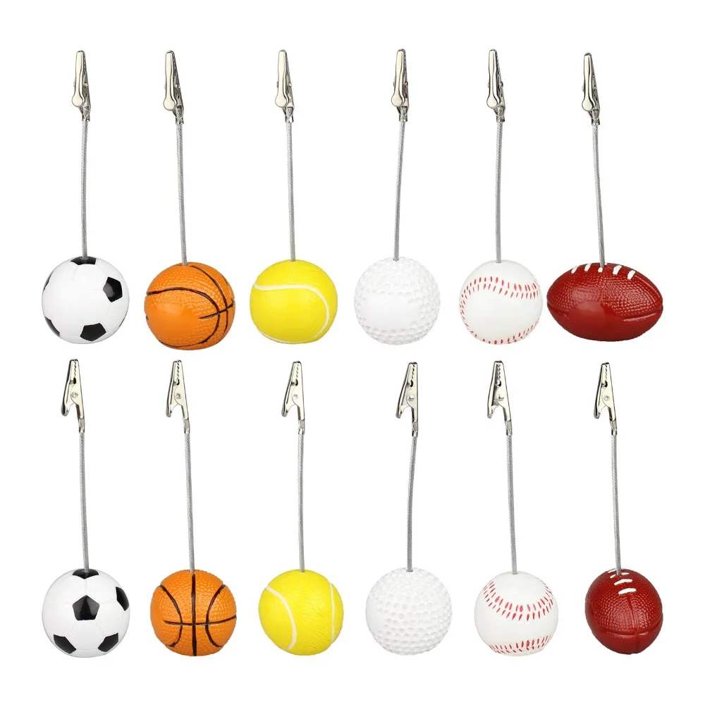 Game Ball Base Alligator Wire Photo Clip,Memo Clamp,Table Place Card Holder,Sport Event Display,Athletes Favor diy craft metal 5 wire memo photo holder clip clay