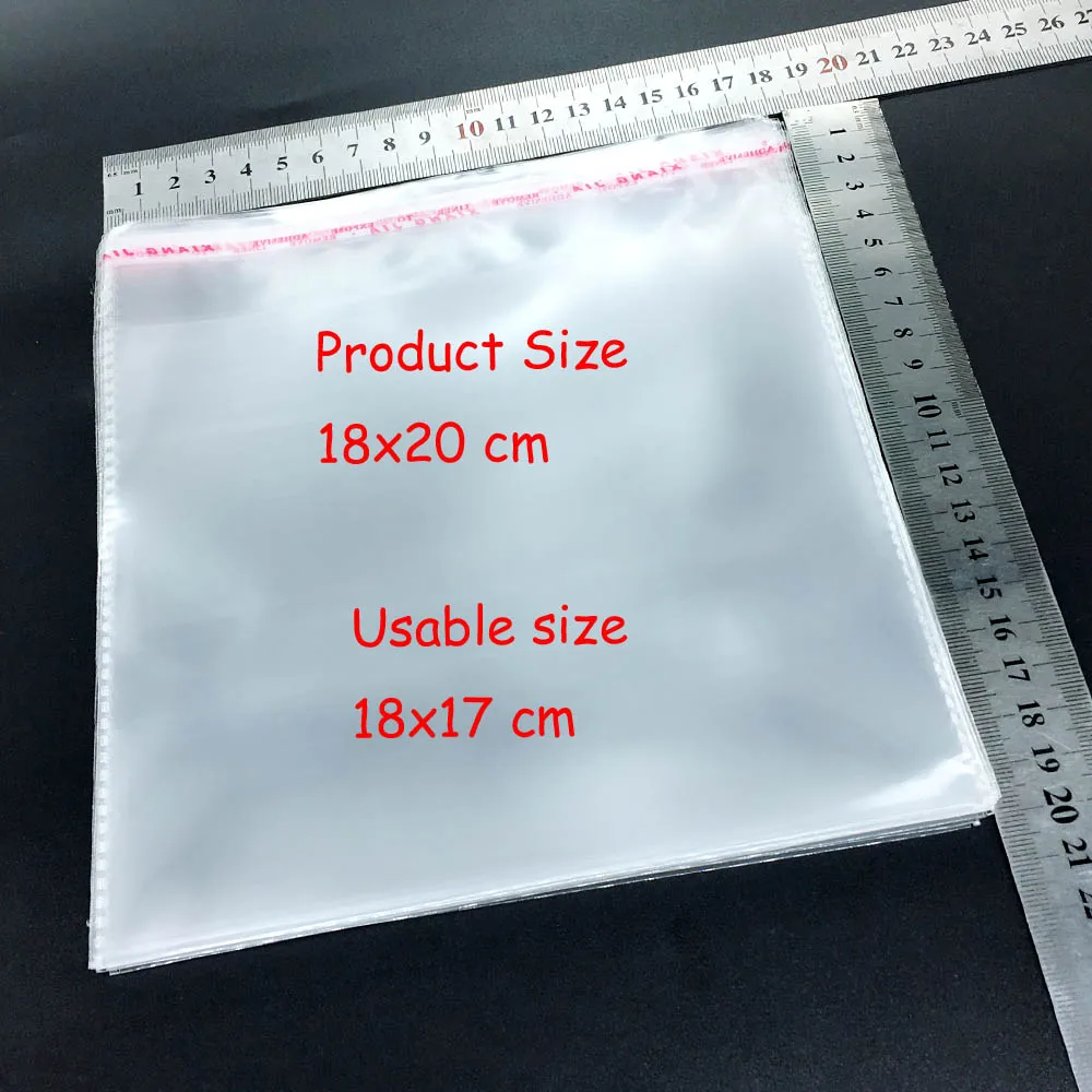 

18x20cm 100pcs Resealable Poly Bags Transparent Opp Plastic Bag Self Adhesive Seal