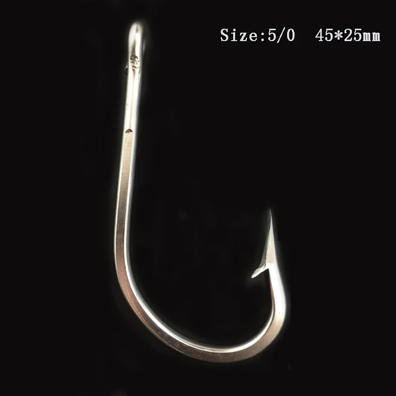 CN01 40pcs 5/0 Free Shipping Stainless Steel Fishing Hook Jigging