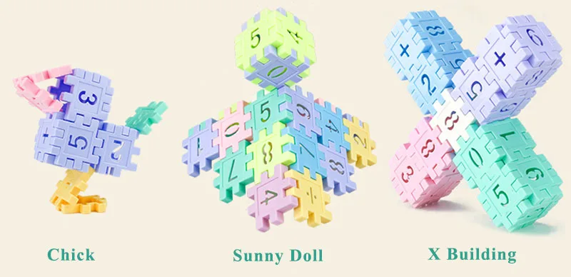 48 шт., теплые цветные цифровые развивающие строительные блоки, сборочные DIY креативные Наборы кубиков, развивающие игрушки для детей