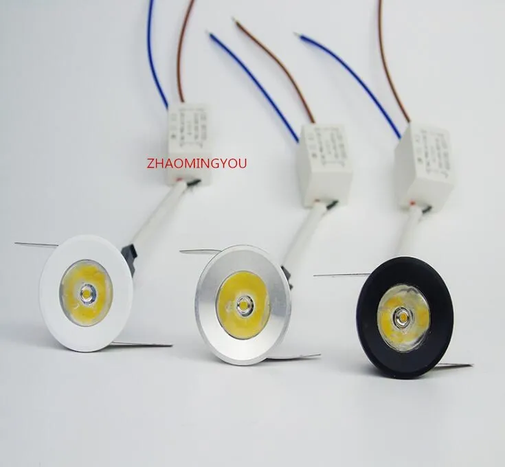 MINI dimmable Downlight led Cabinet 3W Recessed Spot light + Led Driver Pure Nature Warm white and White Silver black