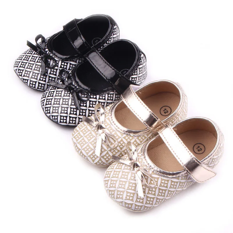 

Newborn Baby Girls Shoes Bowknot First Walkers Newborn Infant Baby Walking Shoes