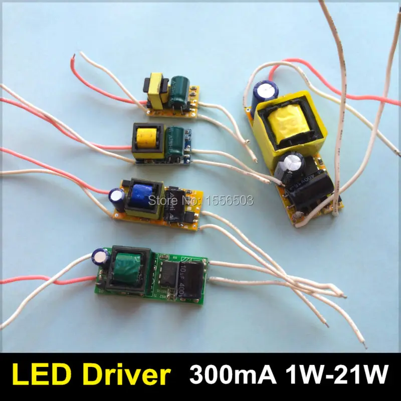 

10pcs/lot 1W 3W 4W 5W 7W 9W 10W 12W 15W 18W 20W LED Driver Lamp High Power Supply Lighting Transformer AC 110V 220V Output 300mA