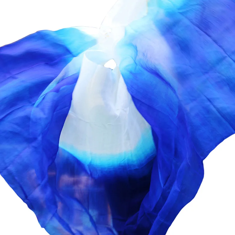  Belly Dance Props Women Belly Dance Silk Veils Belly Dance Veil For Girls Belly Dance Silk Veils white+royal blue