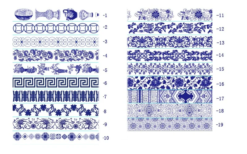 19 видов конструкций синий и белый китайский фарфоровый узор японский Васи декоративный клей DIY маскирующая бумага лента этикетка наклейка подарок