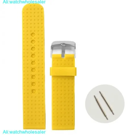 20mm Mango Yellow Silicone Jelly Rubber Ladies Men Watch Band Straps WB1053W20JB