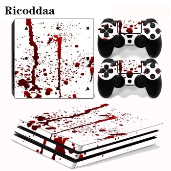 

Red Ink Removable PVC Vinyl Decal Cover For PS4 Pro Console And Controllers Protective Skin Stickers For Sony Playstation 4 Pro