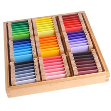 Montessori Sensorial Material Learning Color Tablet Box 1 2 3 Wood Preschool Training Kids Toy Gift