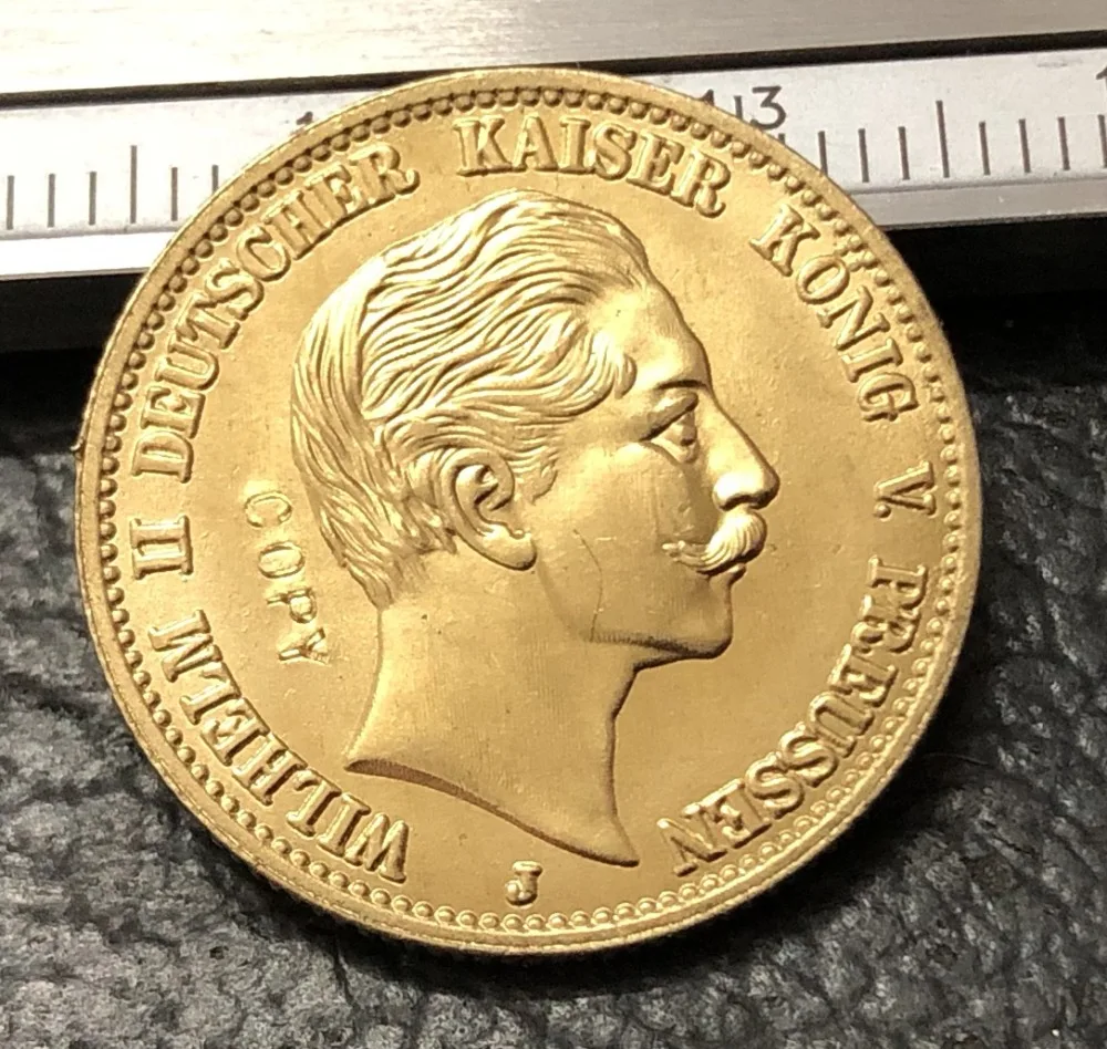 

German 1912 Kingdom of Prussia 20 Mark-Wilhelm Gold Copy Coin