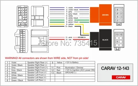 CARAV 12-143 ISO радио жгут проводов адаптер Разъем для RENAULT 2012+(выберите модели) для DACIA 2011+(выберите модели