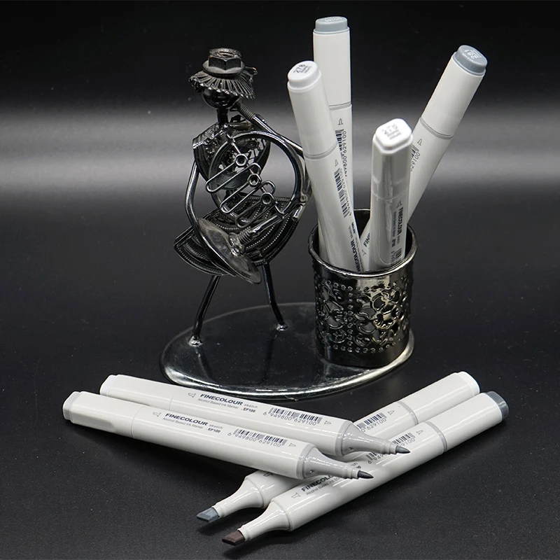 Серый 7 стилей двойной наконечник на спиртовой основе чернила нейтральный серый цвет эскиз Художественный набор манга рисунок маркер серые тона манга профессиональный
