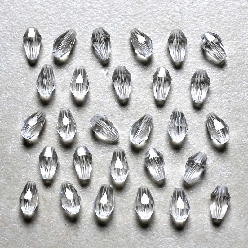 

AAA 100pcs Teardrop Beads Austria Crystal Beads Waterdrop Beads Loose Spacer Bead for DIY Jewelry Making, 8x5mm