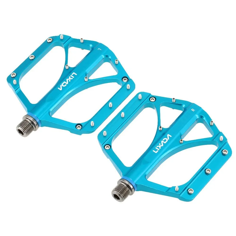2 шт. Lixada MTB для складной велосипедной Педали CNC алюминиевый сплав герметичные подшипники педали 9/1" части велосипеда - Цвет: Синий