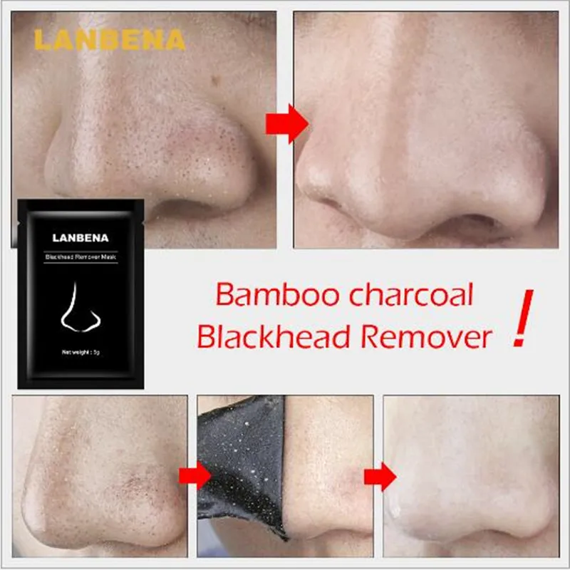 LANBENA Black Mask Blackhead Remover Peel Off Mask Mud Face Mask Charcoal Mask Nose Acne Treatment Oil Control Skin Care Beauty