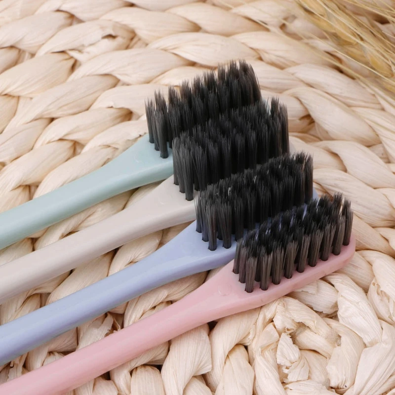 Escova de Carvão de Bambu Escova de Dente Nova Moda Set Ultra Macio Nano Higiene Bucal Azul Rosa Cuidados 4 Pçs - 5 High Quality Beleza e saúde