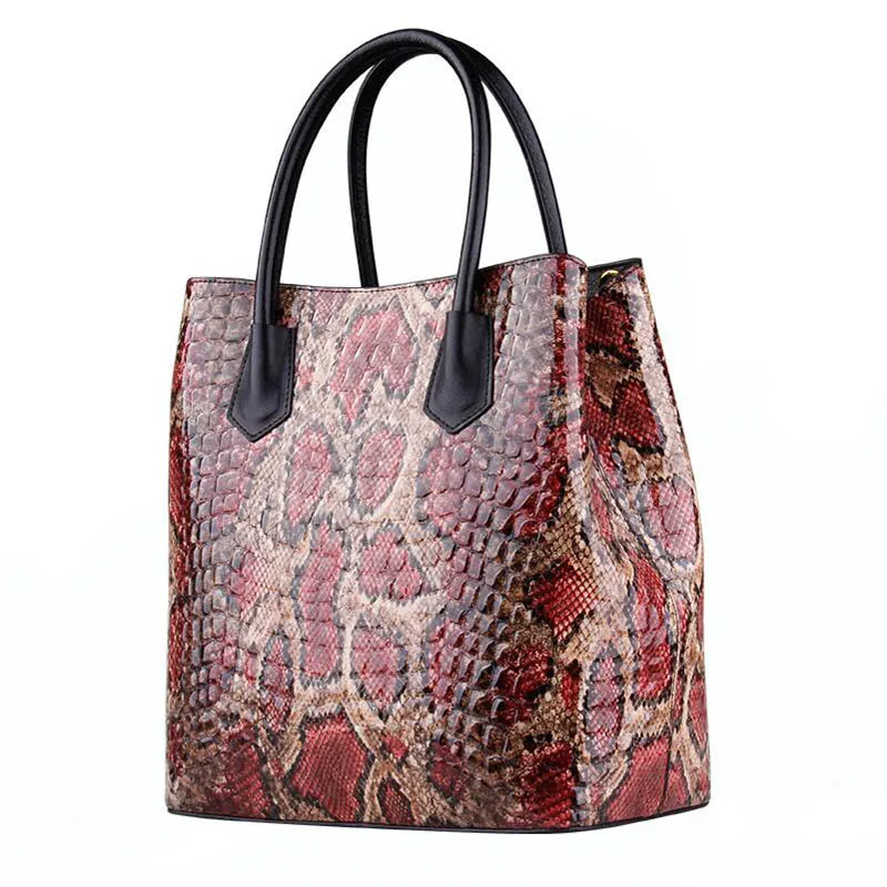 Женские сумки из натуральной кожи для женщин Новая Роскошная сумочка с узором питона брендовая сумка женская дизайнерская сумка