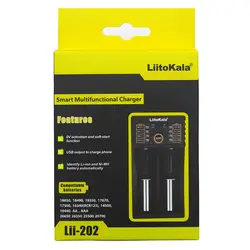 Liitokala Lii-202 100B 18650 зарядное устройство 1,2 В 3,7 В 3,2 В AA/AAA 26650 10440 16340 25500 NiMH литий e-сигареты зарядное устройство