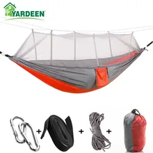 1-2 человека 260*140 см Кемпинг гамак открытый москитная сетка портативный нейлоновый гамак из парашютной ткани для сна путешествия Туризм
