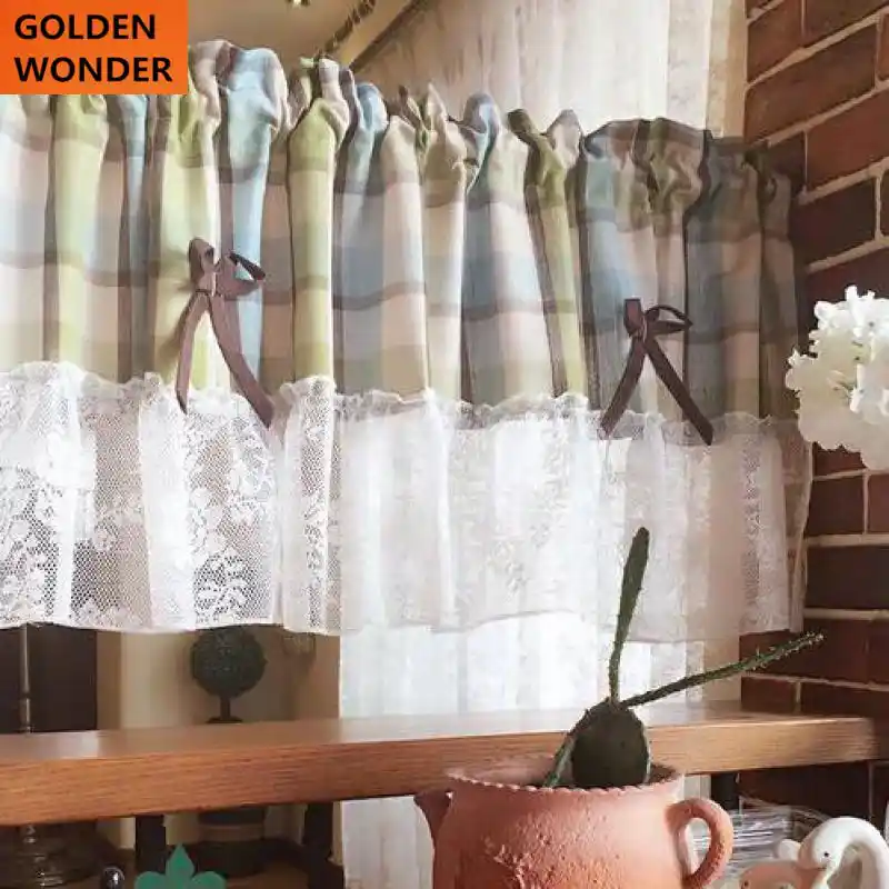 Country Style Short Door Curtain Kitchen Curtains Coffee Door Curtain Kitchen Curtains