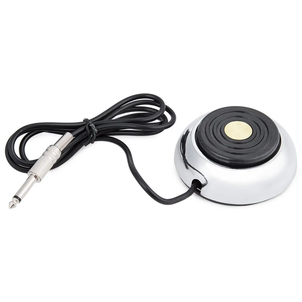 Tattoo Foot Pedal Switch Round Stainless Steel Machine Control 360 GEM Degree 5 ft Power Cord Controller | Красота и здоровье