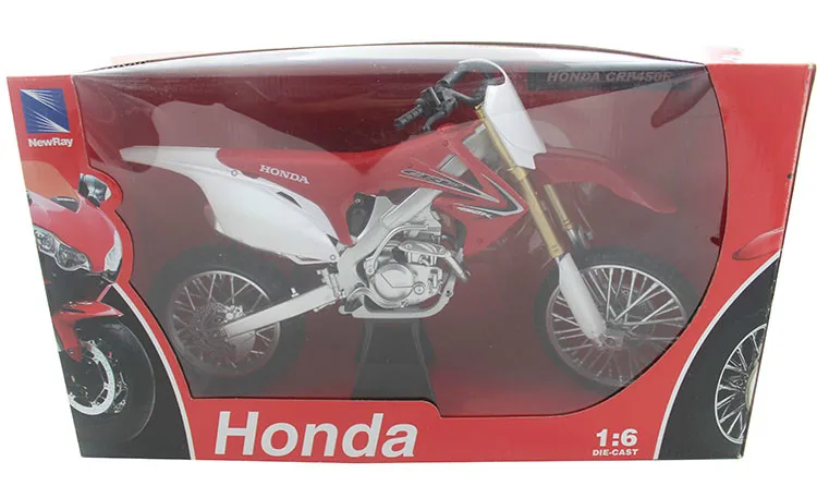 Newray 1/6スケールホンダCRF450Rダイキャストメタルオートバイ模型玩具コレクション、ギフト、子供、装飾