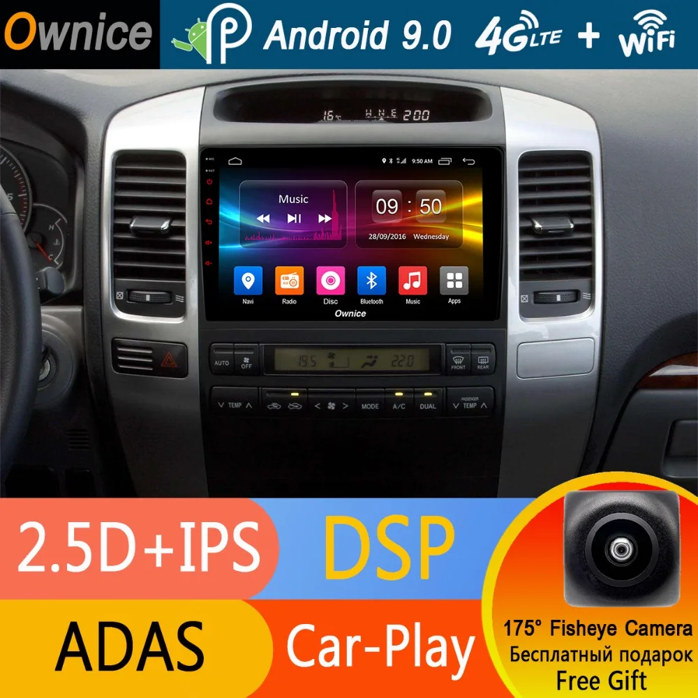 Cheap 9" IPS+2.5D 8 Core 4GB+32GB DSP CarPlay Android 9.0 Car DVD Player For Toyota Prado 120 LC120 Land Cruiser 2002-2009 GPS Radio 0