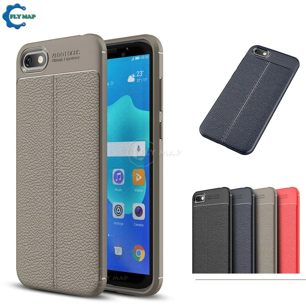 Soft Cover for Huawei Honor 7A A7 5.45'' DUA-LX2 DUA-L22 Litchi Leather Grained Silicon Phone Case 7S S7 DUA LX2 L22 |