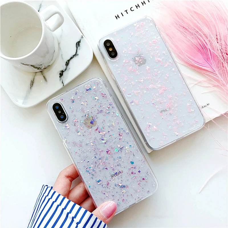 Чехол для iPhone 11 Pro MAX XR XS Max блестящий чехол с блестками X 8 7 6 6S Plus прозрачный мягкий