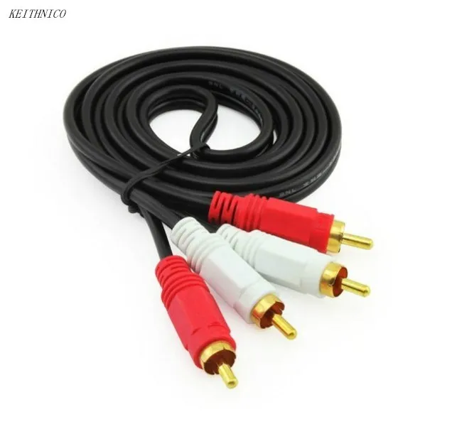 

KEITHNICO 1PC 2RCA to 2RCA Audio Cable Male to Male Video AUX Extended AV Cable Cord For VCD DVD HDTV Speaker Phone Plugs