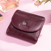 CONTACT'S Genuine Leather Short Wallets for Women Fashion Card Holder Money Clip Coin Purse Female Mini Wallet Women's Bag Purse - Image 2
