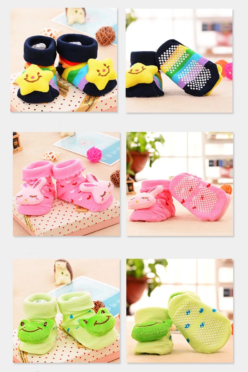 Роскошный дизайн, 1 пара носков для новорожденных, зимние носки из хлопка, нескользящие носки с милыми звездами для детей 0-18 месяцев