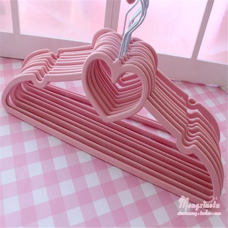 10pcs Drying Rack Multifunctional Heart Bow Shaped Plastic Hanger for Suits Non Slip 40CM Clothes Hangers Organization 35MR2208