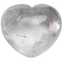 TUMBEELLUWA 1,5 "кристалл кварца Puff сердце беспокоиться Карманный точильный камень, исцеление ладони Камень Чакра рейки