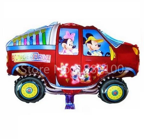 10pcs/lot Free Shipping Mickey Minnie Cars Jeep Helium Foil Balloons